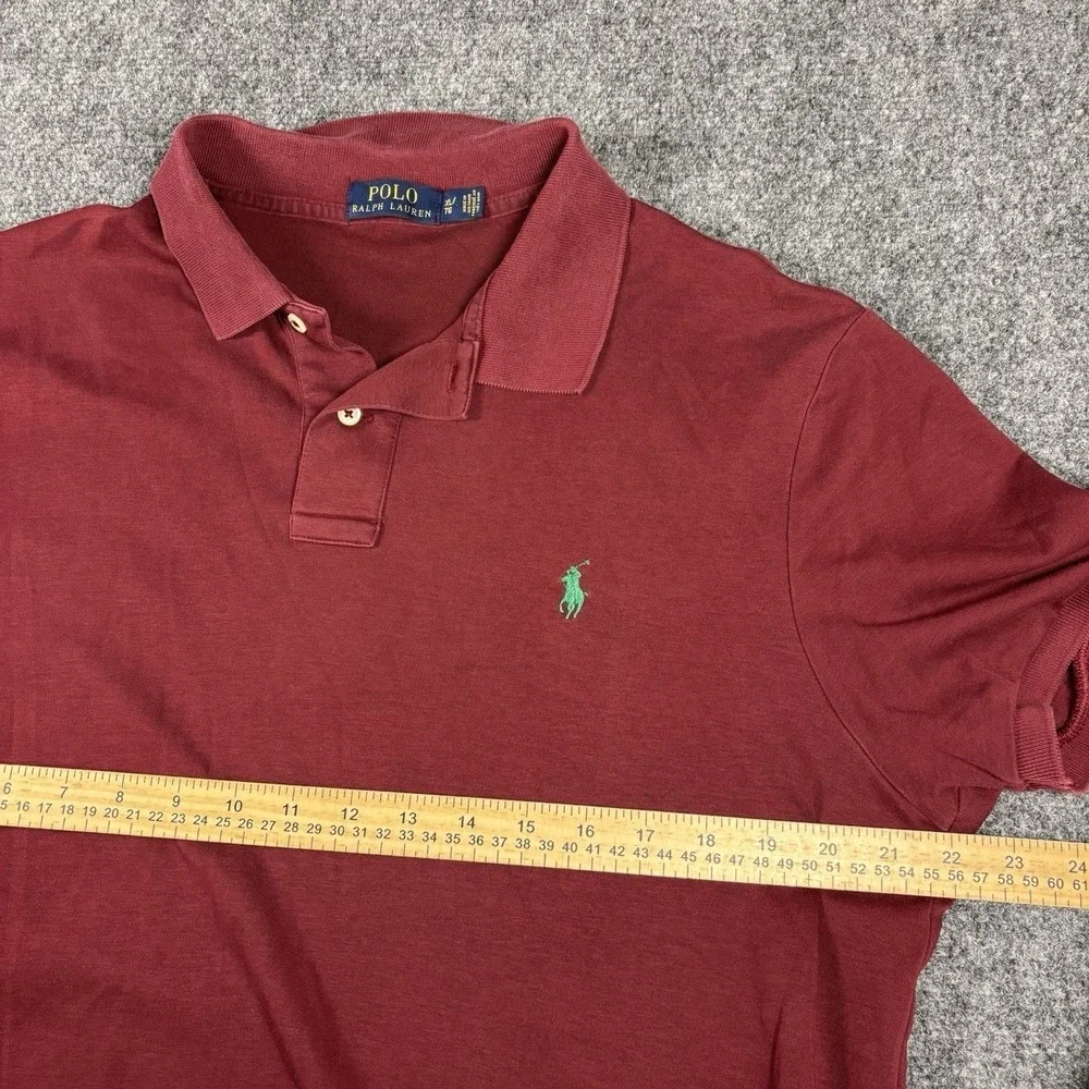 Polo‎ Ralph Lauren Polo Shirt Mens XL Burgundy Short Sleeve Cotton Pony Logo